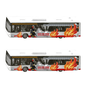 2PK Siku Neoplan City Bus Vehicle w/ Stickers Kids Toy 3y+