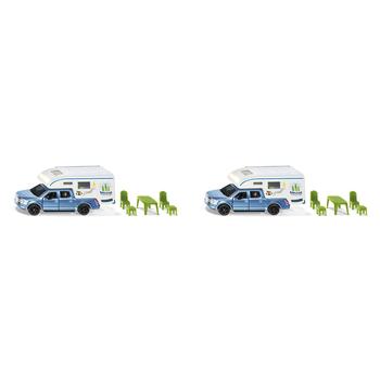 2PK Siku 1693 Diecast Ford F150 Pick-Up Camper Kids 99mm Toy 3y+
