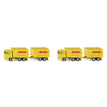 2PK Siku 1694 Diecast DHL Truck w/ Trailer Kids 152mm Toy Yellow 3y+