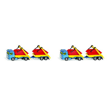 2PK Siku 1695 Diecast Truck w/ Skip & Trailer Kids 152mm Toy 3y+