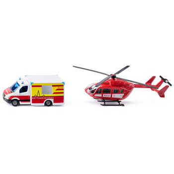 2pc Siku Mercedes-Benz Ambulance/Helicopter Vehicle Kids Toy 3y+