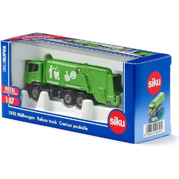 Siku 1:87 Scale Diecast Refuse Lorry Garbage Truck Kids 136mm Toy Green 3y+