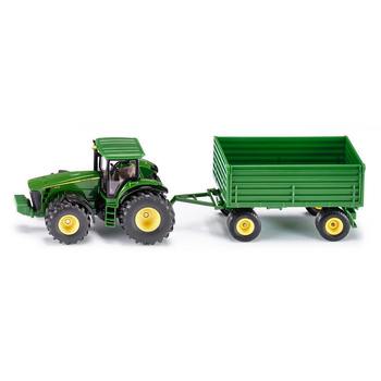 Siku 1:50 Scale Diecast John Deere Tractor w/ Trailer Kids 263mm Toy Green 3y+