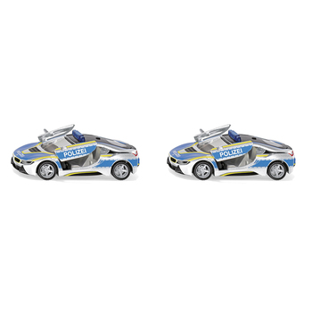 2PK Siku 2303 BMW i8 Police Car 1:50 Scale 94mm Kids Toy 3y+