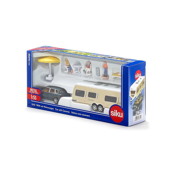 Siku 1:55 Scale Diecast Porsche Car w/ Caravan Kids 228mm Toy 3y+