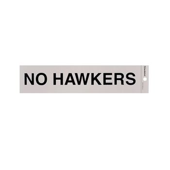 No Hawkers Sign 58x245x0.8mm Strong Self Adhesive Polycarbonate