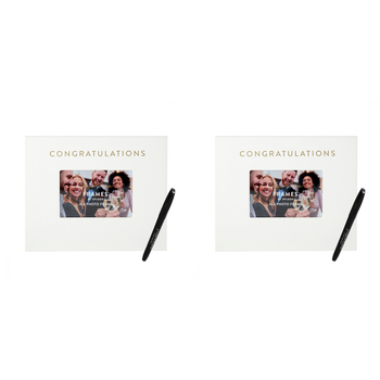 2PK Splosh Congratulations Signature Frame w/ Marker 27.5x23cm - White