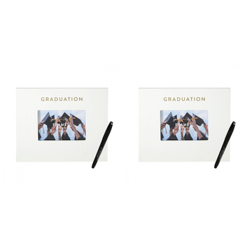 2PK Splosh Graduation Signature Frame w/ Marker 27.5x23cm - White