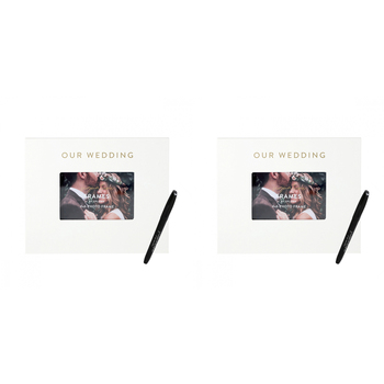 2PK Splosh Wedding Signature Frame w/ Marker 27.5x23cm - White