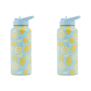 2PK Splosh Sip By Splosh Lemon S/Steel Water Bottle 950ml
