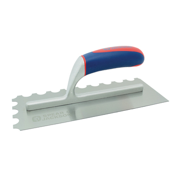 Spear & Jackson 1/2 Round Notched Trowel C/Steel Soft Grip Handle 280mm
