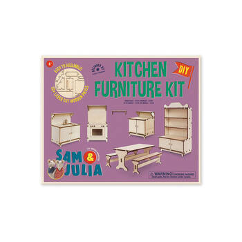 Sam & Julia Wooden Kitchen Furniture Kit Kids DIY Toy 6y+