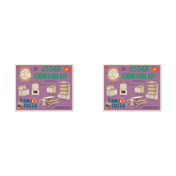 2PK Sam & Julia Wooden Kitchen Furniture Kit Kids DIY Toy 6y+