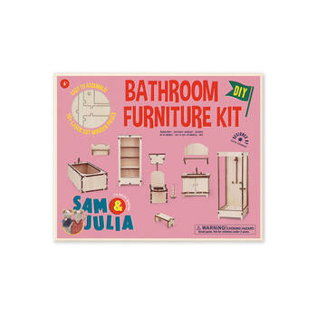 Sam & Julia Wooden Bathroom Furniture Kit Kids DIY Toy 6y+