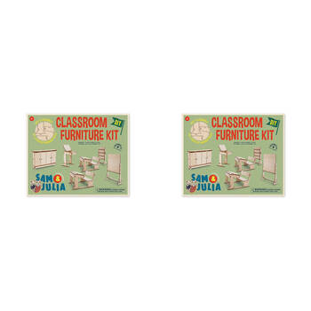2PK Sam & Julia Wooden Classroom Furniture Kit Kids DIY Toy 4y+