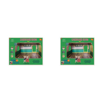 2PK Sam & Julia Cardboard Room Shop Kids/Children DIY Toy 3y+