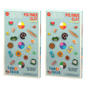 2PK Sam & Julia 12-Colour DIY Clay Set Kids Art/Craft 8y+