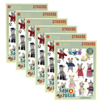 6x 3pc Sam & Julia 30+ Stickers Sheet Sam & Julia Mouse Mansion 3y+