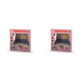 2PK Sam & Julia Cardboard Room Bathroom Kids DIY Toy 3y+
