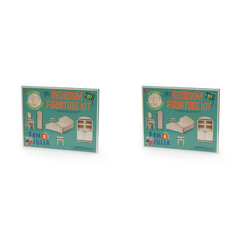2PK Sam & Julia Furniture Kit Master Bedroom Nursery Pre-Cut Wooden Toy 6y+