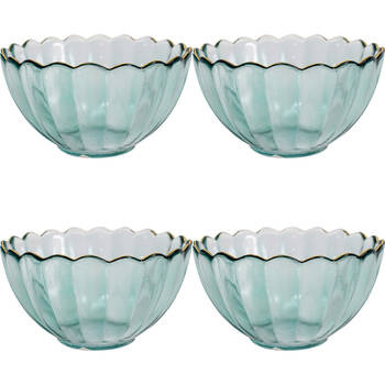 4PK LVD Glass Bowl Decorative Home/Dining Tableware 11.5cm Mist/Gold
