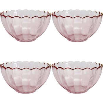 4PK LVD Glass Bowl Decorative Home/Dining Tableware 11.5cm Plum/Gold