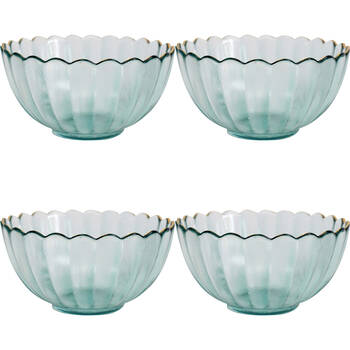 4PK LVD Glass Bowl Decorative Home/Dining Tableware Medium Mist/Gold
