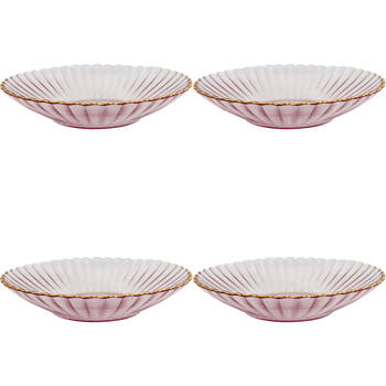 4PK LVD Glass Dish Decorative Home/Dining Tableware 19.5cm Plum/Gold