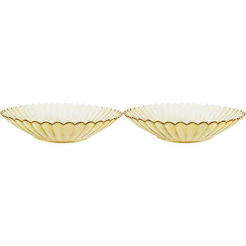 2PK LVD Glass Dish Decorative Home/Dining Tableware Large Marrigold/Gold