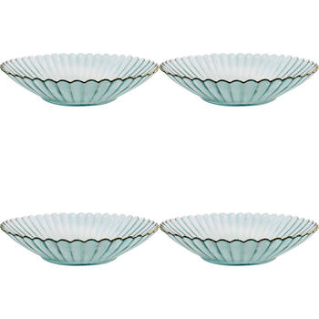 4PK LVD Glass Dish Decorative Home/Dining Tableware Large Mist/Gold