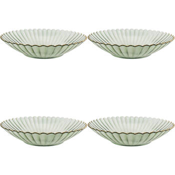 4PK LVD Glass Dish Decorative Home/Dining Tableware Large Moss/Gold