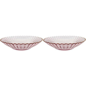 2PK LVD Glass Dish Decorative Home/Dining Tableware Large Plum/Gold