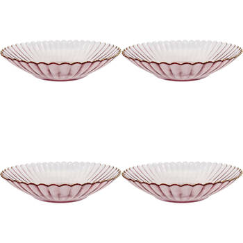 4PK LVD Glass Dish Decorative Home/Dining Tableware Large Plum/Gold