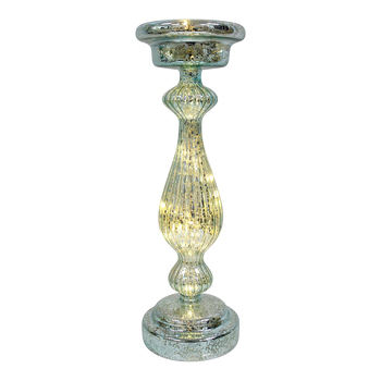 LVD Glass 34cm Taper Stick LED Candle Holder Decor - Misty