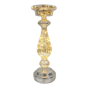 LVD Glass 34cm Taper Stick LED Candle Holder Decor - Champagne