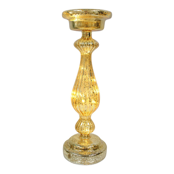 LVD Glass 34cm Taper Stick LED Candle Holder Decor - Amber
