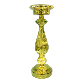 LVD Glass 34cm Taper Stick LED Candle Holder Decor - Moss