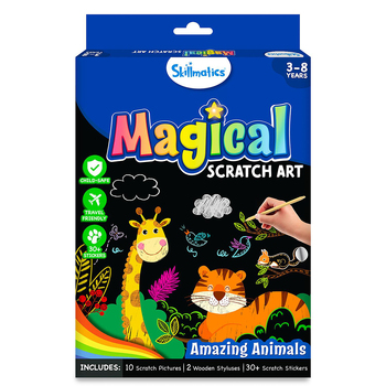 Skillmatics Magical Scratch Art Amazing Animals Kids/Childrens Toy 3+
