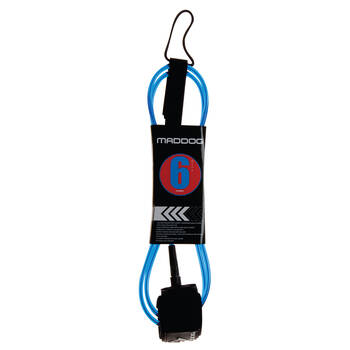Maddog Surf Leash w/ Deluxe Padded Hi-Density Neoprene Ankle Strap 6 Foot Blue