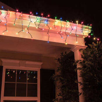 2x 2m Colour XMAS/Christmas Solar Curtain LED Lights