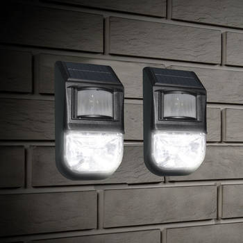 2x Motion Sensor 70 Lumen Solar LED Security Light Black