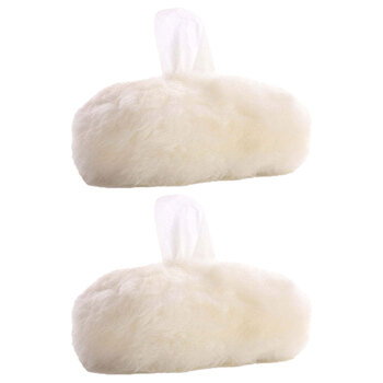2PK Auskin The Gulgong Sheepskin Tissue Box 23x12cm - Ivory