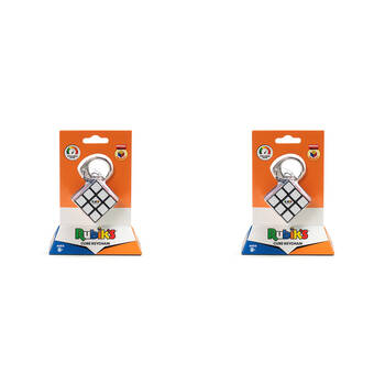 2PK Rubiks 3x3 Keychain Portable Travel Puzzle Cube Muticolor Kids/Children 8y+