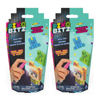 2PK Spin Master Pixobitz Refill Pack Pixel Blocks Set Kids Toy Assorted 6+