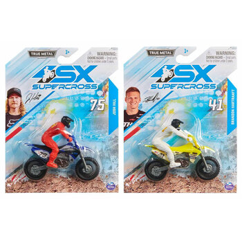 2PK Spin Master Supercross 1:24 Diecast Motorcycle Kids Toy Assorted 3+