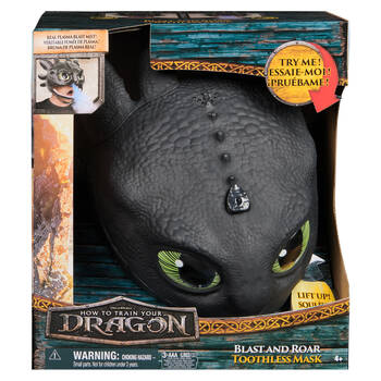 Spin Master Dragon's Movie Blast & Roar Toothless Mask 28cm - Black 4y+