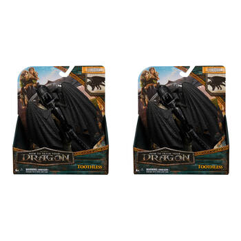 2PK Spin Master Dragon's Movie Small Toothless Dragon Toy 9 In - Black 4y+ 