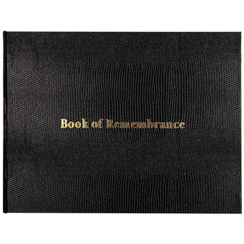 Remembrance Guest Signature Book 9x7" Lizardskin Funeral Keepsake