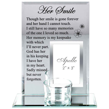 Her Smile...Candle Holder 18x13 cm 2x3 inch Novelty Birthday Keepsake