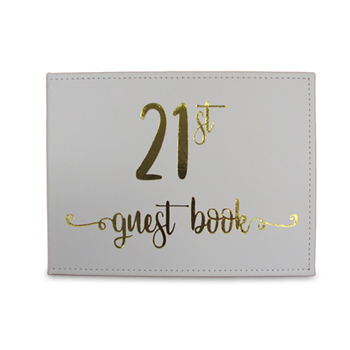 Guest Book 21St Gold Text 23x18cm Novelty Birthday Party Signature Pad